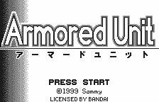 Armored Unit title screen for WonderSwan